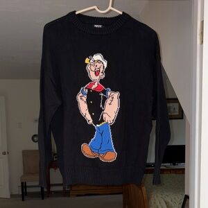 Unique Vintage Black Popeye Sweater